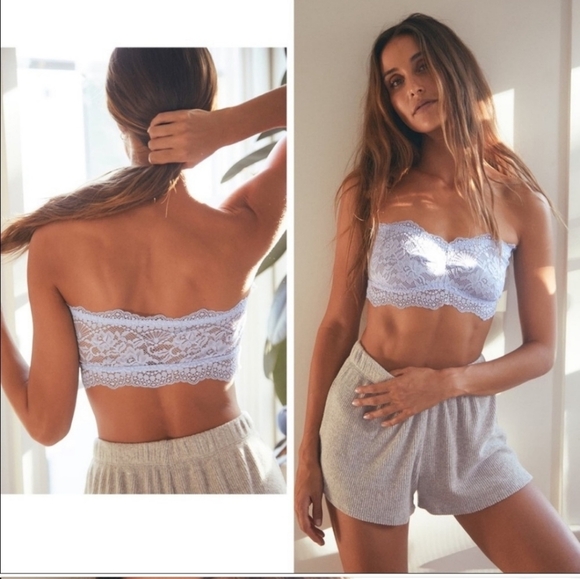 Free People Womens's Quartz Lacey Looks Bandeau- Blue Moon. Size: XS. - Picture 3 of 13